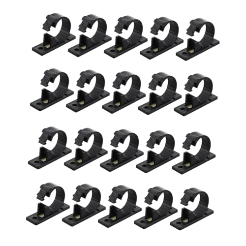 JEWEDECO 20 Stück Selbstklebende Kabelclips Groß aus Hochwertigem Kunststoff Kabelhalter zur Kabelorganisation Glatten Oberflächen Wie Tisch Wand Glas für Büro und Zuhause von JEWEDECO