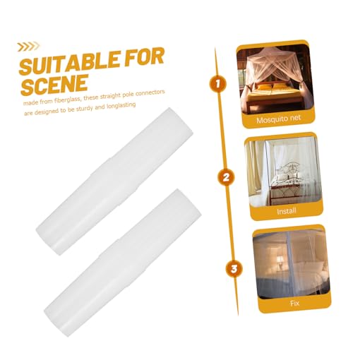 JEWEDECO 20 Stück Teiliges Moskitonetz-stabverbinder Fiberglas Gerader Adapter für Stabiles Moskitonetzgestell Einfache Montage Geeignet für Schlafzimmer und Heimgebrauch von JEWEDECO