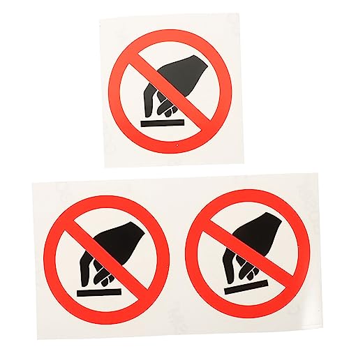 JEWEDECO 3 Stück Runde Warnaufkleber Selbstklebend Maschinensicheres Berührverbot Langlebige Vinyl warnzeichen Geeignet für Sichtbare Schutzbeschilderung von JEWEDECO