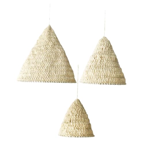 JEWEDECO 3 Stück Teiliges Boho Lampenschirm Weiß Handgefertigter Makramee Lampenschirm aus Naturhanfseil Handgestrickter Pendelleuchte für Schlafzimmer Nachttisch Dekoration JEWEDECO 3 Stück Teiliges Boho Lampenschirm Weiß Handgefertigter Makramee Lampenschirm aus Naturhanfseil Handgestrickter Pendelleuchte für Schlafzimmer Nachttisch Dekoration von JEWEDECO