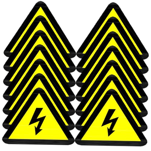 JEWEDECO 30 Stück Warnaufkleber Elektrische Stromschläge Gefahr Dreieck Sticker Gelb Elektrisches Warnschild Für Elektroanlagen Innen Außen Sicherheitskennzeichnung von JEWEDECO