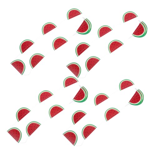 JEWEDECO 4 Stück Teiliges Hängendes Wassermelonen banner mit Sommerlichem Fruchtmotiv Wiederverwendbare Geburtstagsdekoration für Drinnen und Draußen Einfache Montage für Kinderpartys und von JEWEDECO
