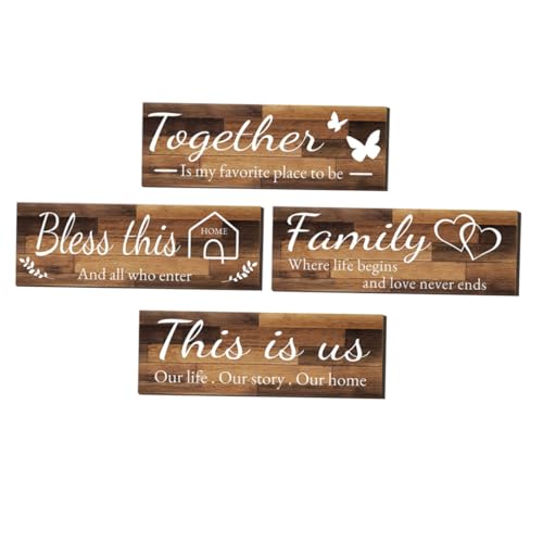 JEWEDECO 4 Stück Teiliges Holzschild Motivations Wanddeko mit Positiven Sprüchen Vielseitig für Wohnzimmer Schlafzimmer Klassenraum Fitnessstudio Kreative Holzplaketten mit Haken zur JEWEDECO 4 Stück Teiliges Holzschild Motivations Wanddeko mit Positiven Sprüchen Vielseitig für Wohnzimmer Schlafzimmer Klassenraum Fitnessstudio Kreative Holzplaketten mit Haken zur von JEWEDECO