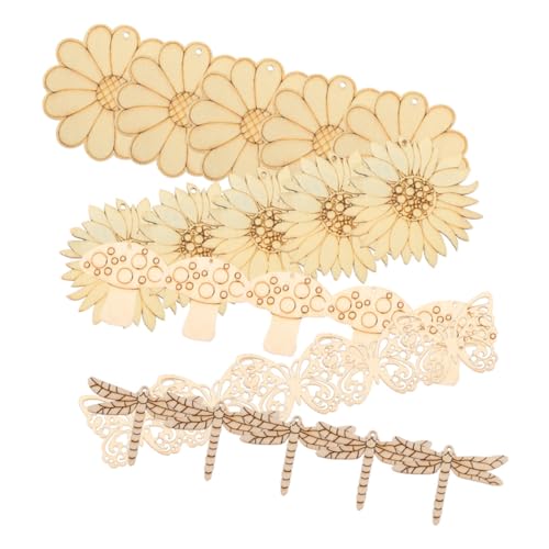 JEWEDECO 50 Sätze Unbehandelte Holzscheiben für DIY Bastelprojekte Naturholz Ausstechformen Regenbogenblume Libelle Schmetterling Pilz Glatte Oberfläche zum Bemalen und Verzieren für Feste JEWEDECO 50 Sätze Unbehandelte Holzscheiben für DIY Bastelprojekte Naturholz Ausstechformen Regenbogenblume Libelle Schmetterling Pilz Glatte Oberfläche zum Bemalen und Verzieren für Feste von JEWEDECO