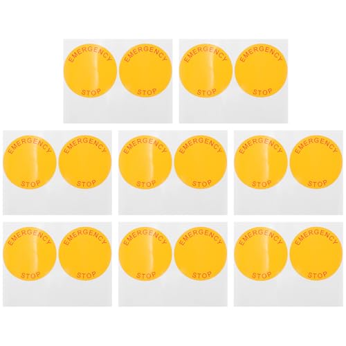 JEWEDECO 8 Blatt Teiliges Emergency Stop Sign Sticker Langlebige Not aus Aufkleber für Maschinen Einsetzbar in Werkstatt Lager und Betrieb Sichtbare Sicherheitskennzeichnung von JEWEDECO