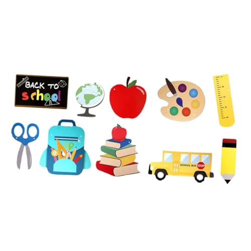 JEWEDECO 9 Stück Teiliges Wanddekoration Einschulungsdeko Klassenzimmer Hängend Bunte Party Ornamente Zur Schulanfang Feier Mit Klarem Druck Und Leicht Aufhängbar von JEWEDECO