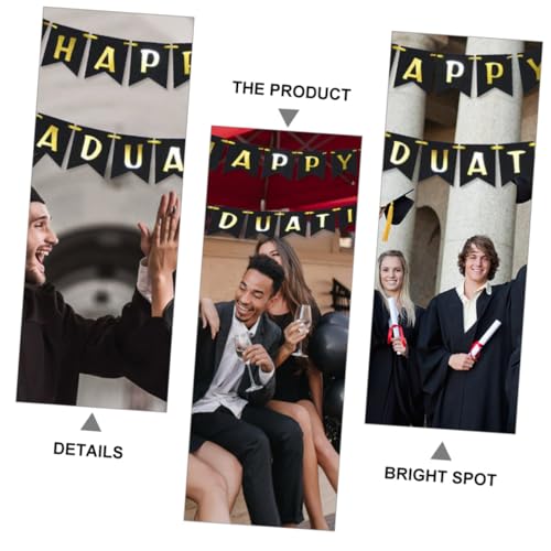 JEWEDECO Abschluss Banner Girlande aus Langlebigem Material Modische Party Deko für Abi und Bachelor Einfach Aufzuhängen als Fotorequisite für Abschlussfeiern und Festliche Dekoration von JEWEDECO