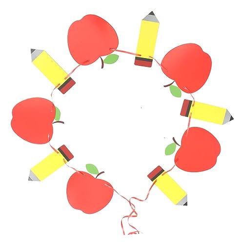 JEWEDECO Apfel Und Bleistift-banner Schild Zurück Zur Schule Türdekoration Für Schulanfangsparty Willkommensbanner Für Klassenzimmer Partybanner-dekorationen von JEWEDECO