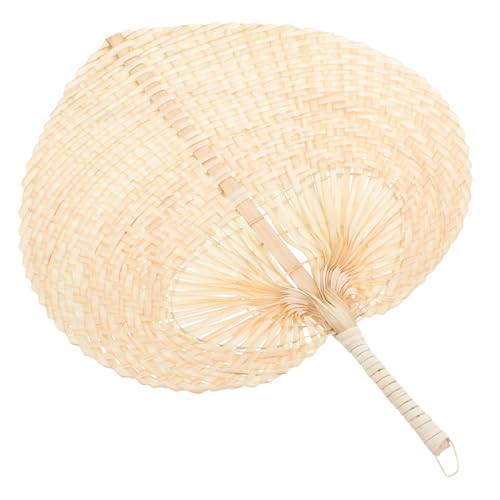 JEWEDECO Bambus-Fan Lüfter handgefertigter Handfächer Handgebläse Handwebfan handgewebter Fächer gewebter Fan Retro Handgehaltener Bambusfächer Vintage Bambus-Handfächer von JEWEDECO