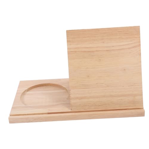 JEWEDECO Holz Bücherregal Mit Getränkehalter Dreieckiger Buchständer Für Kompakte Räume Tragbar Und Multifunktional Mit Integriertem Seitenhalter Für Schreibtisch Oder Nachttisch von JEWEDECO