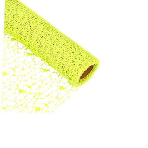 JEWEDECO DIY Jacquard Netz Roll für Handgemachte Dekoration Vorhang Hintergrund Baum Pendant Bastelbedarf Grün für Schulprojekte und Feiern von JEWEDECO