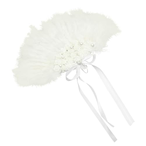 JEWEDECO Eleganter Braut-perlenfächer mit Blumen-spitze und Feder-design Leicht und Tragbar für Hochzeitsgäste Partys Tanz und Bühnenauftritte Stilvolles Geschenk und Foto-requisite JEWEDECO Eleganter Braut-perlenfächer mit Blumen-spitze und Feder-design Leicht und Tragbar für Hochzeitsgäste Partys Tanz und Bühnenauftritte Stilvolles Geschenk und Foto-requisite von JEWEDECO