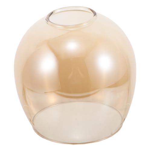 JEWEDECO Glas Lampenschirm Ersatz Handgeblasen Bernsteinfarbene Elektroplattierung Sanfte Lichtstreuung Vintage Pendelleuchte Lampenabdeckung Passend für Wandleuchten und Deckenleuchten von JEWEDECO