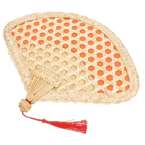 JEWEDECO Handgefertigter Weizenstroh-fächer Sommerhandfächer Bambusfächer Fächer Outdoor Kühlung Traditioneller Chinesischer Stil Rot JEWEDECO Handgefertigter Weizenstroh-fächer Sommerhandfächer Bambusfächer Fächer Outdoor Kühlung Traditioneller Chinesischer Stil Rot von JEWEDECO