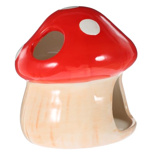 JEWEDECO Keramik Hamster Versteck Pilzform Sommernest für Zwerghamster und Chinchillas Stabiles Kühles Haustierhaus aus Langlebiger Keramik Schlaf Ruhehaus für Kleine Nagetiere JEWEDECO Keramik Hamster Versteck Pilzform Sommernest für Zwerghamster und Chinchillas Stabiles Kühles Haustierhaus aus Langlebiger Keramik Schlaf Ruhehaus für Kleine Nagetiere von JEWEDECO