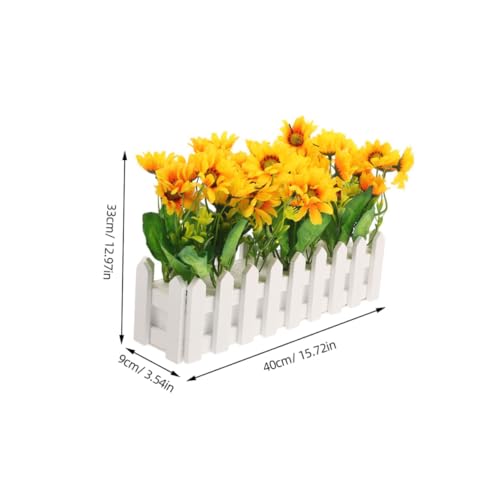 JEWEDECO Künstliche Sonnenblume Gefertigt Realistische Optik Sonnenblumen-deko für Garten Zaun Wohnzimmer Büro Küche ohne Gießen Pflegeleicht Natürlicher Look von JEWEDECO