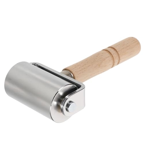 JEWEDECO Lederwerkzeuge Vinyl Roller Werkzeug Metall Roller Ledernaht Roller Tapezier Roller Leder Roller Roller Für Lederhandwerk Holzgriff Roller Hand Roller Stahl Naht Roller von JEWEDECO