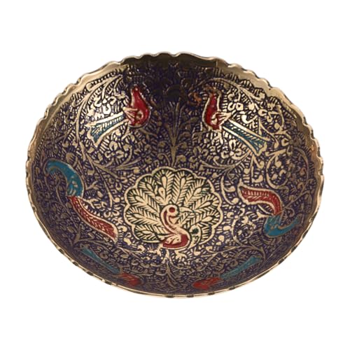 JEWEDECO Nepal Weihwasserschale Tempel Obsthalter Obstablage Servierplatte Tablett Tribut Obstteller Retro Obstschale Teller Für Obst Tempelschale Tribut Tablett Obst Tribut Teller von JEWEDECO