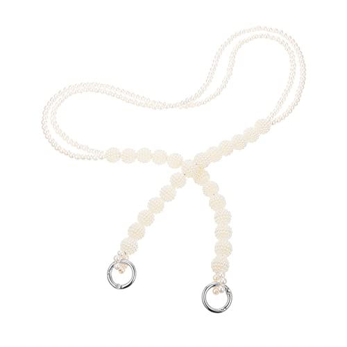 JEWEDECO Perlen Taschenkette Silber Ersatz Trageriemen für Damen Handtaschen Leicht Langlebig Modisch Passend für Transparente und Kurzgriff Taschen für Arbeit Reisen Party und Alltag JEWEDECO Perlen Taschenkette Silber Ersatz Trageriemen für Damen Handtaschen Leicht Langlebig Modisch Passend für Transparente und Kurzgriff Taschen für Arbeit Reisen Party und Alltag von JEWEDECO