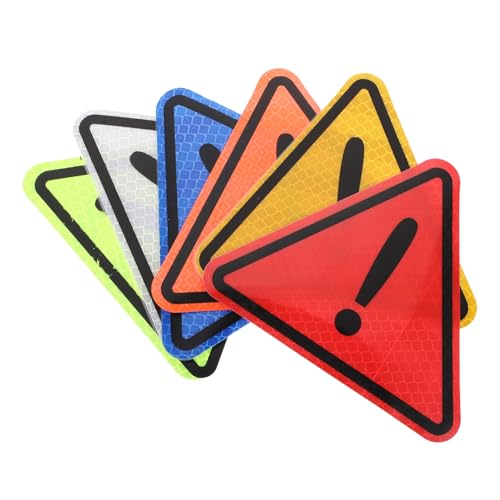 JEWEDECO Reflektierendes Auto Warndreieck Dreieckige Sicherheitsaufkleber Selbstklebend Leicht Gewicht Warnzeichen Für Glatte Oberflächen Sicherheitshinweis von JEWEDECO