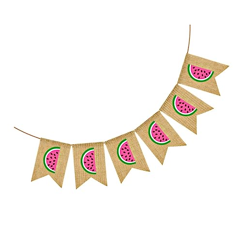 JEWEDECO Sommerparty Wimpelkette Wassermelone Swallowtail Banner Geburtstagsgirlande Dekoration für Kindergeburtstag und Familienfeier mit Lebendigem Sommerlichem Design von JEWEDECO