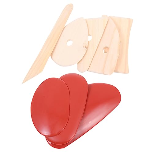 JEWEDECO Teiliges Töpferwerkzeug aus Holz und Gummi Vielseitige Modellier und Schnitzwerkzeuge für DIY Clay Sculpting Handliche Tonformung für Anfänger und Künstler von JEWEDECO