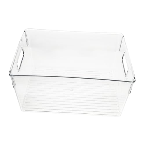 JEWEDECO Transparente Buchaufbewahrungsbox mit Tragegriff Robuster Kunststoff Organizer für Kinderliteratur und Magazine für Zuhause und Klassenzimmer Praktischer Stauraum zur Ordnung von JEWEDECO