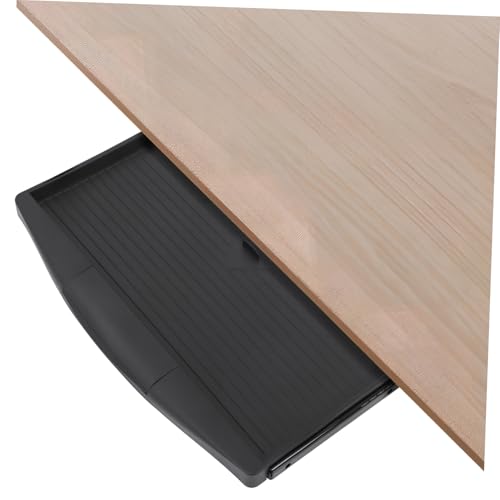 JEWEDECO Tastaturablage Unter Schreibtisch Mit Schublade Verstellbare Tastaturhalterung Aus Pp Und Aluminiumlegierung Ergonomische Schreibtisch Organizer Für Büro Und Homeoffice von JEWEDECO