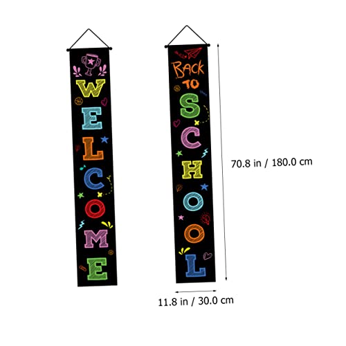JEWEDECO Willkommen Zurück Schulbanner Polyester Türdekoration für Schulanfang Klassenzimmer Party Indoor Outdoor Back To School Saison Girlande von JEWEDECO