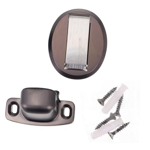 JEWEDECO Zinklegierung Türstopper Magnetisch Stark Unsichtbar Bodenbefestigung Selbstklebend und Bohrbar für Schlafzimmer Bad Büro Geräuschloser Türhalter Schützt Wand und Tür von JEWEDECO