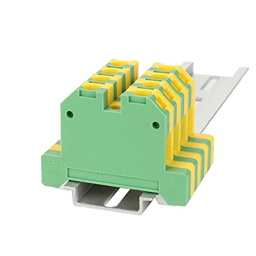 10 Stück EK10/35 Schraub-Erdungsanschluss-Erdungsklemmen SAK 10 mm2 Draht-Elektroanschluss DIN-Schienenklemmenblock EK 10/35 Rail terminal block von JEWIZJST