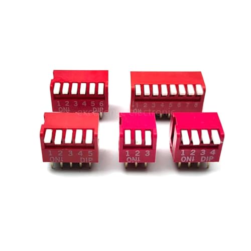 5PCS Slide Typ Schalter Modul 1 2 3 4 5 6 7 8 10Bit 2,54mm Position weg DIP/SMD Pitch Kippschalter Rot/Blau Snap Schalter Zifferblatt (Color : Black dip 2.54, Size : 4 PIN) von JEWOSS