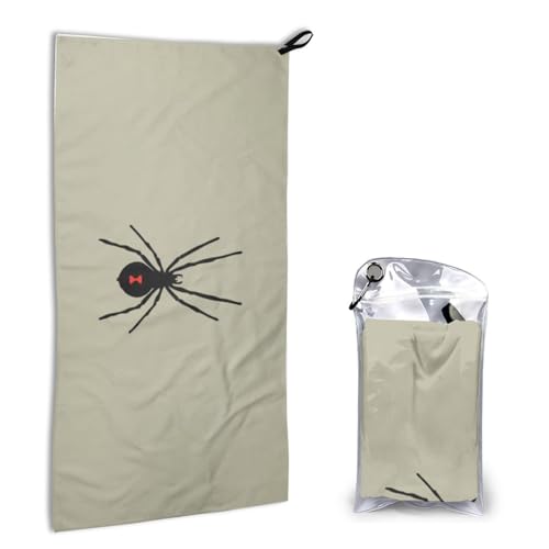 JEWOSS Hochwertiges Handtuch mit schwarzem Spinnendruck, schnelltrocknend, 40,6 x 80 cm, geeignet für Aktivitäten im Innen- und Außenbereich, Reisen und Fitness von JEWOSS