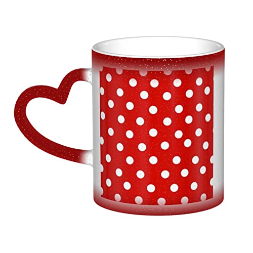 JEWOSS Polka Dot Print Farbwechsel Tasse temperaturempfindliche Farbwechseltasse Keramik Geschenk Tasse JEWOSS Polka Dot Print Farbwechsel Tasse temperaturempfindliche Farbwechseltasse Keramik Geschenk Tasse von JEWOSS