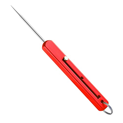 JEYANG Tragbarer Zahnstocher aus Titan, Taschenzahnstocher mit Schlüsselring, Lebensmittel, Obst, Metall-Zahnstocherhalter für Outdoor-Camping-Picknick und Zuhause,Rot von JEYANG