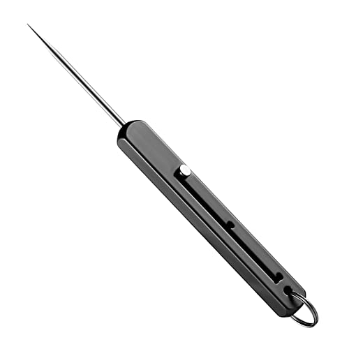 JEYANG Tragbarer Zahnstocher aus Titan, Taschenzahnstocher mit Schlüsselring, Lebensmittel, Obst, Metall-Zahnstocherhalter für Outdoor-Camping-Picknick und Zuhause,Schwarz von JEYANG