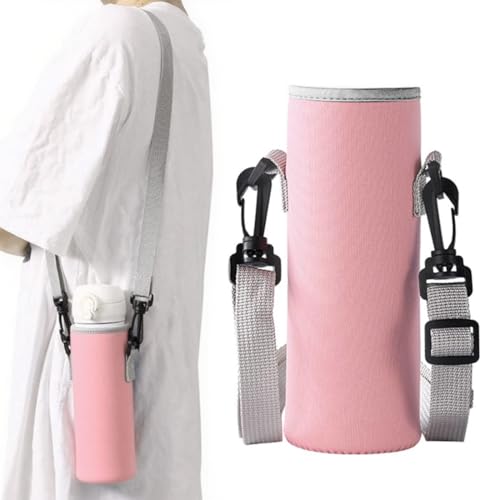 JEYORZY 1 pcs Trinkflaschenhalter, Wasserflaschenhülle, Premium Neopren Tragbare Isolierte Trinkflaschenhalter Tasche mit Verstellbarem Schultergurt, Tasche Isolierflasche für Unterwegs, Rosa - 1500ml JEYORZY 1 pcs Trinkflaschenhalter, Wasserflaschenhülle, Premium Neopren Tragbare Isolierte Trinkflaschenhalter Tasche mit Verstellbarem Schultergurt, Tasche Isolierflasche für Unterwegs, Rosa - 1500ml von JEYORZY