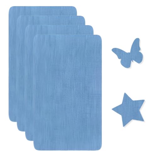 JEYORZY 4 Stück Stoff Klebestoffflicken, Flicken Selbstklebend Leinwand Reparaturflicken Selbstklebender Stoff Selbstklebend, Leinwand Reparaturset für Sofa Zelt Möbel Autositz Liege (Hellblau) von JEYORZY