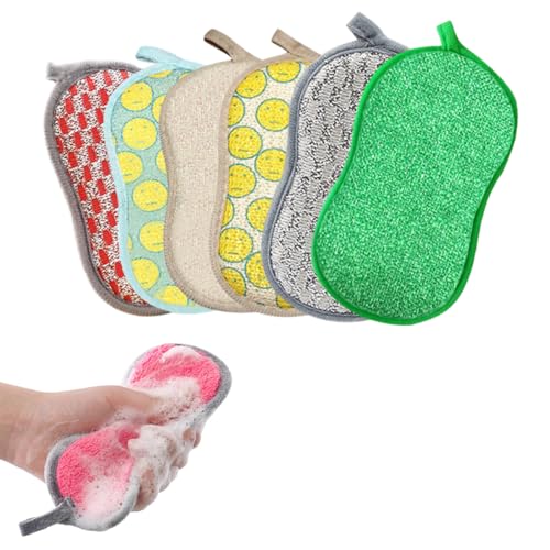 JEYORZY 6 Stück Spülschwamm Waschbar Putzschwamm, Spülschwamm Waschbar Mikrofaser, Zweiseitig Schwamm Küche Wiederverwendbar Für Die Haushaltsreinigung, Küche, Spüle, Geschirr, Bad, Zufällige Farbe JEYORZY 6 Stück Spülschwamm Waschbar Putzschwamm, Spülschwamm Waschbar Mikrofaser, Zweiseitig Schwamm Küche Wiederverwendbar Für Die Haushaltsreinigung, Küche, Spüle, Geschirr, Bad, Zufällige Farbe von JEYORZY
