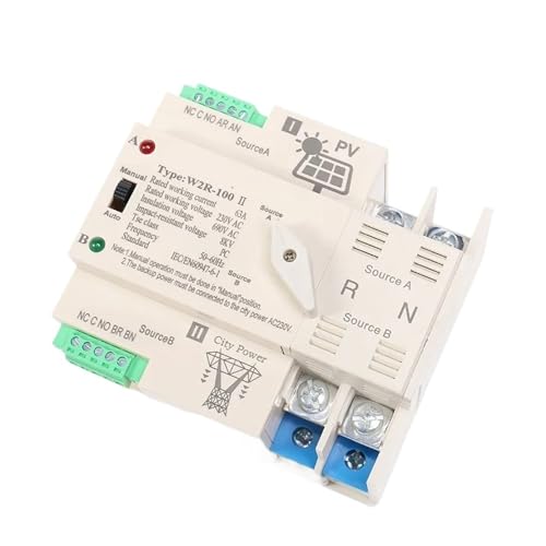 JEYPINDII Leistungstransferschalter 2P 3P 4P 63A 100A AC220V-System(PV 110V,2P 100A) von JEYPINDII