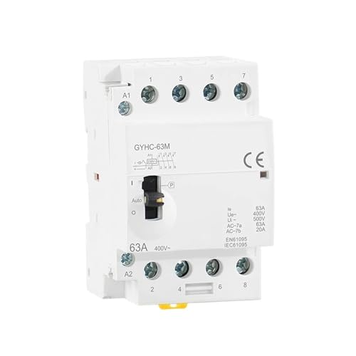 JEYPINDII Schütz 4P 40A 63A 4NO ODER 2NC2NO 220V/230V 50/60HZ Schiene AC Modulares Schütz Manuelle Bedienung(4P 63A 4NO 220V) von JEYPINDII