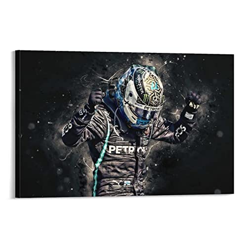 JEYUAN Leinwand Bilder Valtteri Bottas F1 Racer Art Poster Wandkunst für Büro Live Room Schlafzimmer Dekoration 60x90cm Kein Rahmen von JEYUAN