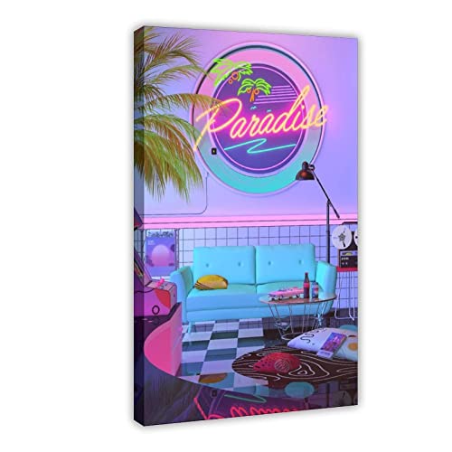 Poster und Drucke 60 * 90cm Senza Cornice 80s Music Life Style Neon Lights Poster e stampe d'arte murale Arredamento moderno per la casa da letto della famiglia von JEYUAN