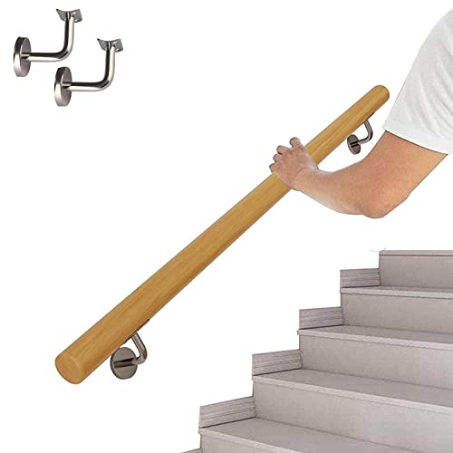 Handlauf Handlauf Für Treppen-Holzgeländer, Industrieller Innenwand-Haltegriff, Innen-Außen-ältere Kinder-Loft-Sicherheits-Holz-Handläufe (Size : 80cm) von JF-Handläufe