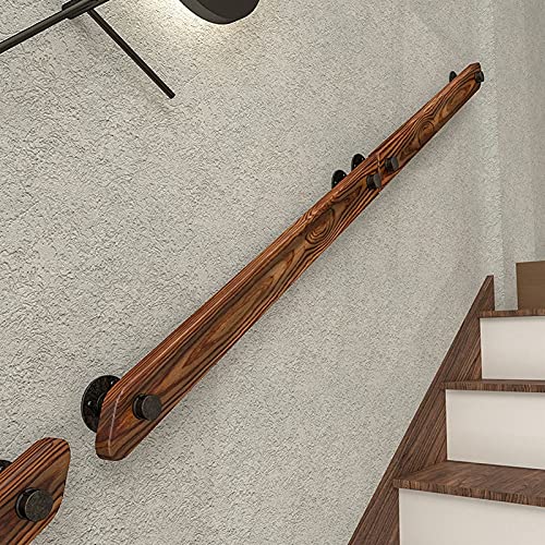 Handlauf Vintage-Wand-Holz-Handläufe, Rutschfestes Geländer Für Innen- Und Außentreppen, Haltegriff Mit 5 cm Durchmesser, (Size : 200cm) von JF-Handläufe