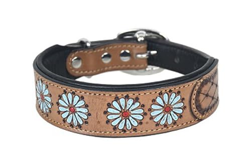 JF-Reitsport Leder Hundehalsband im Western-Design, Handgefertigt Trend Robust Breit (XXL 19-25 Inches) von JF-Reitsport