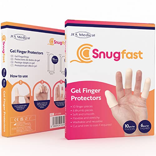 JFA Medical Snugfast 16 Stück Gel Finger Protektoren Finger Cots Finger Bandage Finger Sleeves Box von JFA Medical