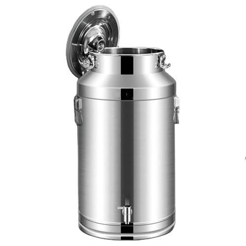 JFBLSD Transportbehälter aus Edelstahl 304,Versiegelte Lebensmittelbehälter,Müslidose Weineimer mit Zapfhahn und versiegeltem Deckel Für die Lagerung und den Transport von Flüssigkeiten(20L) von JFBLSD