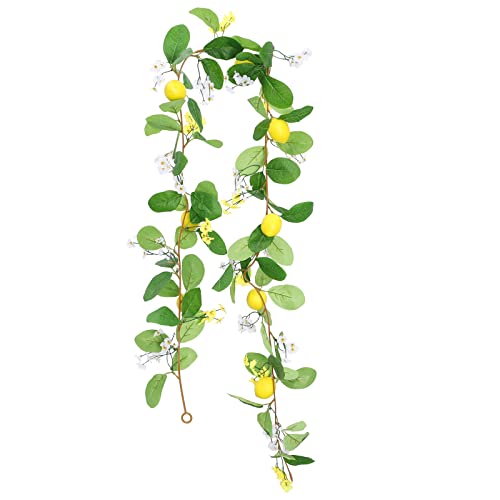 JFBUCF 170 cm künstliche Zitronengirlande, Sommergrüne Girlande mit Zitronen und Blumen künstliche Obstgirlande mit gelben Zitronen für Hochzeit Zuhause Tischdekoration JFBUCF 170 cm künstliche Zitronengirlande, Sommergrüne Girlande mit Zitronen und Blumen künstliche Obstgirlande mit gelben Zitronen für Hochzeit Zuhause Tischdekoration von JFBUCF