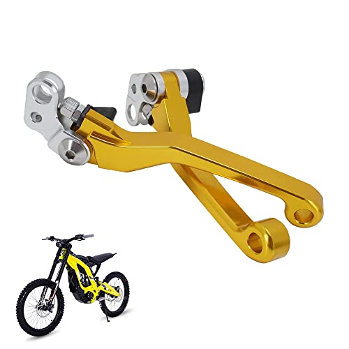 JFG RACING Motorradbremshebelkupplungshebel Aluminiumlegierung Einstellbarer Kupplungsbremshebel für Sur Ron Light Bee S/X Segway x160/x260 TALARIA STING-Gold von JFG RACING